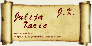 Julija Karić vizit kartica